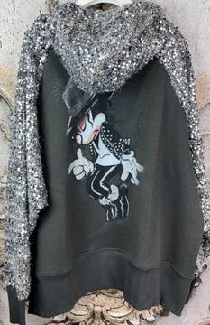 Damen Sweat Jacke mit Taschen mit Mickey Print Damenmode Live Shopping